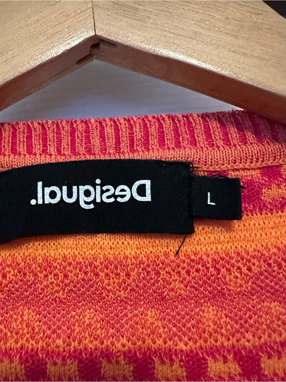 Desigual Red and Orange Floral Knit Top - Picture 3 of 5